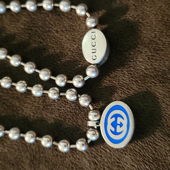 Beaded Interlocking GG Necklace - Picture 4 of 6